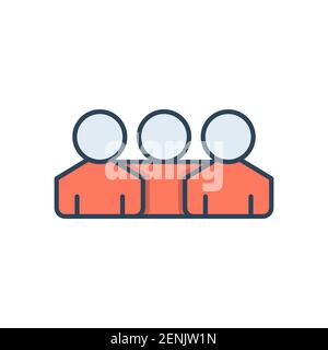 Menschen Beziehung Symbol, Farbe, Linie, Kontur Vektor-Zeichen, lineare Stil Piktogramm isoliert auf weiß. Symbol, Logo-Illustration Stock Vektor