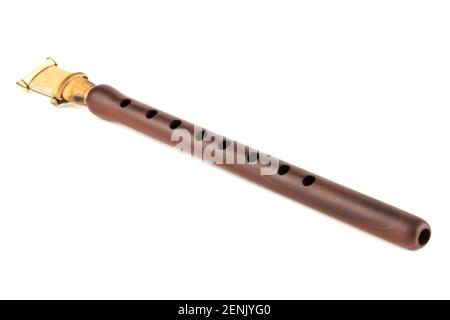 Armenisches Volksmusikinstrument duduk isoliert auf weißem Hintergrund. Stockfoto