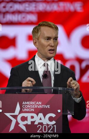 Orlando, Usa. Februar 2021, 26th. Reporter Alex Berenson spricht bei der Conservative Political Action Conference (CPAC) 2021, die von der amerikanischen Konservativen Union im Hyatt Regency Orlando in Orlando, Florida, am Freitag, den 26. Februar 2021 veranstaltet wird. Foto von Joe Marino/UPI Kredit: UPI/Alamy Live Nachrichten Stockfoto