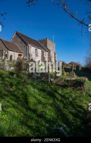 Bramber West Sussex England Großbritannien - Pfarrkirche St. Nicholas Stockfoto