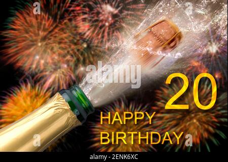 Herzlichen Glückwunsch zum 20. Geburtstag Stockfoto