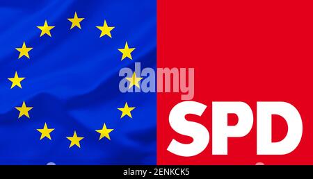 Europawahl, Eurostern, Eu, Partei, Parteien, Wahl, Wähler, Logo, SPD Stockfoto