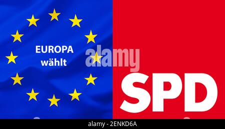 Europawahl, Eurostern, Eu, Partei, Parteien, Wahl, Wähler, Logo, SPD Stockfoto