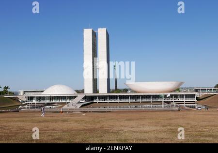 Das Gebäude des Nationalkongresses in Brasilia Stockfoto