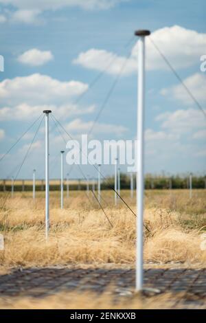 Das LOFAR-Radioteleskop (Low Frequency Array) am Chilbolton Observatory des Science and Technology Facilities Council, Hampshire. Stockfoto