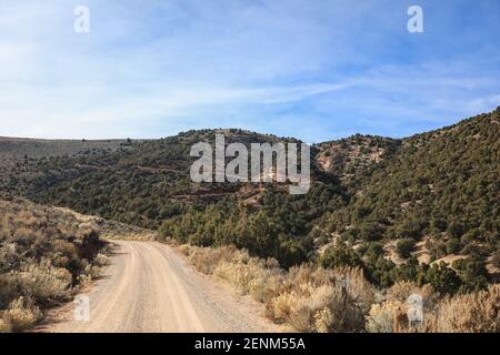 Eine aufregende Fahrt, gefolgt von ein paar Stunden Erkundung in dieser wunderschönen abgelegenen Landschaft namens Echo Park. Stockfoto