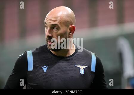 Mailand, Italien. 14th Februar 2021 . Pepe Reina von SS Lazio während der Serie EIN Spiel zwischen FC Internazionale und SS Lazio. Stockfoto