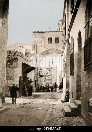 Jahrgang 19th Jahrhundert Foto: Ecce Homo Bogen, Jerusalem, Palästina, modernes Israel. Stockfoto