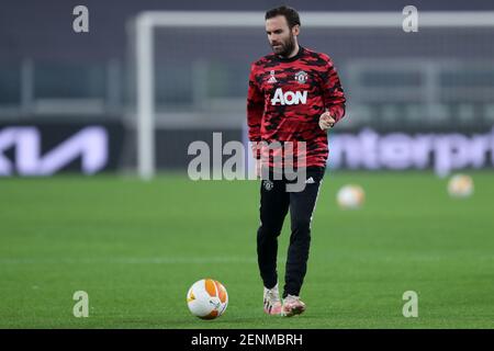 Turin, Italien. 18th. Februar 2021. Juan Mata von Manchester United FC während der UEFA Europa League Spiel zwischen Real Sociedad de Futbol und Manchester United FC . Stockfoto