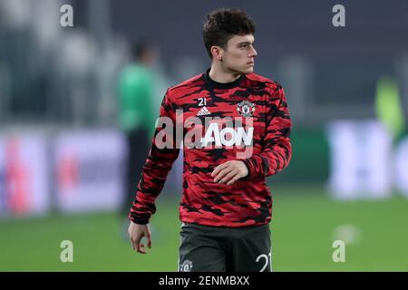 Turin, Italien. 18th. Februar 2021. Daniel James von Manchester United FC während der UEFA Europa League Spiel zwischen Real Sociedad de Futbol und Manchester United FC . Stockfoto