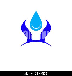 Sparen Sie Wasser und sparen Sie Erde Logo Vektor-Design. Stock Vektor