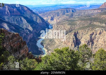 Dinosaur National Monument feiert Flüsse, Schluchten und Fossilien. Stockfoto