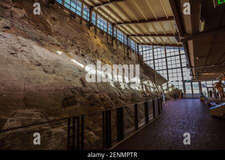 Dinosaur National Monument feiert Flüsse, Schluchten und Fossilien. Stockfoto