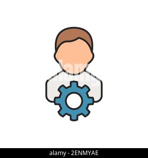 Professional Services Symbol, Farbe, Linie, Kontur Vektor-Zeichen, lineare Stil Piktogramm isoliert auf weiß. Symbol, Logo-Illustration Stock Vektor