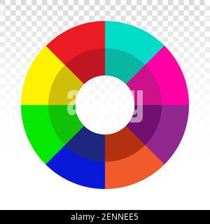 Kreative Farbrad oder Farbwähler Kreis flache Vektor-Symbol Für Apps und Websites Stock Vektor