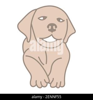 Welpen Hunde oder Welpen flache Farbe Symbol für Apps oder Websites Stock Vektor