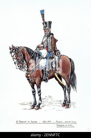 cavalier du 2e régiment de Husards 1807 - 1808 Stockfoto