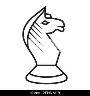 Knight Schach Stücke Linie Kunst Symbol für Apps oder Website Stock Vektor