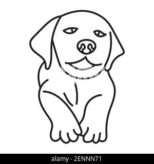 Welpen Hunde oder Welpen Linie Kunst Vektor-Symbol für Apps Oder Websites Stock Vektor