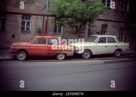 Alte russische Autos Stockfoto