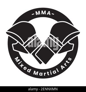 Mixed Martial Arts oder MMA Vektor-Logo für Apps oder Website Stock Vektor