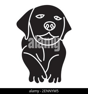 Welpen Hunde oder Welpen flache Vektor-Symbol für Apps oder Websites Stock Vektor