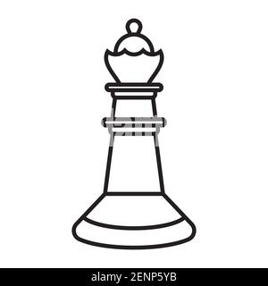 Königin Schachfiguren Linie Kunst Symbol für Apps oder Website Stock Vektor
