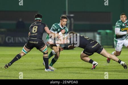 Treviso, Italien. Februar 2021, 26th. Edoardo Padovani während Benetton Treviso vs Connacht Rugby, Rugby Guinness Pro 14 Spiel in Treviso, Italien, Februar 26 2021 Kredit: Unabhängige Fotoagentur/Alamy Live Nachrichten Stockfoto