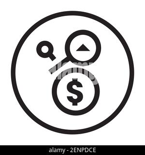 Business Sales Analyse Line Art Symbol für Apps oder Websites Stock Vektor