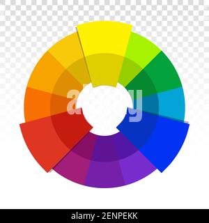 Komplementärfarbe Rad flach Vektor-Symbol für Apps und Websites Stock Vektor