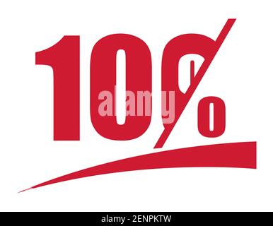 Rote 100-Prozent-Zahl mit flachem Vektor-Symbol für Unterstreichung Apps und Websites Stock Vektor