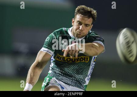 Treviso, Italien. Februar 2021, 26th. Treviso, Italien, Monigo Stadion, 26. Februar 2021, Edoardo Padovani während Benetton Treviso vs Connacht Rugby - Rugby Guinness Pro 14 Match Credit: Alfio Guarise/LPS/ZUMA Wire/Alamy Live News Stockfoto