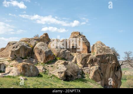 Historisch alt die Akropolis von Phrygia, in Kumbet Dorf, Eskisehir.Türkei Stockfoto