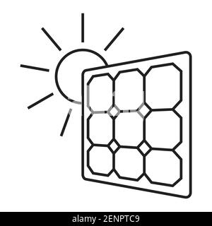 Line Art Vektor Icon eine erneuerbare Energie Solarzellen für Apps oder Website Stock Vektor
