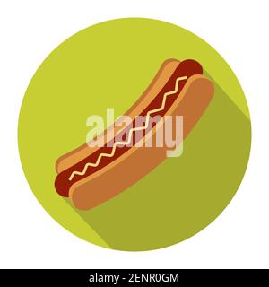 Hot Dog Wurst oder Hotdog flache Vektor-Symbol für Apps Und Websites Stock Vektor