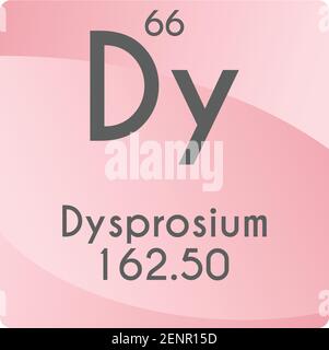 DY Dysprosium Lanthanid Chemisches Element Vektor Grafik, mit Ordnungszahl und Masse. Einfaches, flaches Gradientendesign für Bildung, Labor Stock Vektor