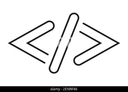 Hypertext Markup Language (HTML) Code Winkel Klammer Linie Art Symbol Für Apps und Website Stock Vektor