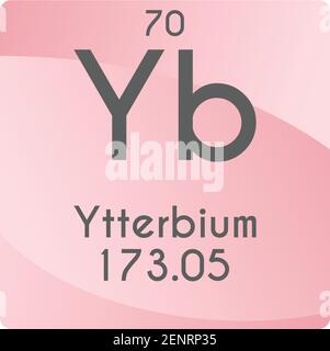 YB Ytterbium Lanthanid Chemisches Element Vektor Grafik, mit Ordnungszahl und Masse. Einfaches, flaches Gradientendesign für Bildung, Labor Stock Vektor
