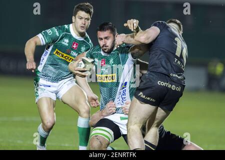 Treviso, Italien. Februar 2021, 26th. Riccardo Favretto während Benetton Treviso vs Connacht Rugby, Rugby Guinness Pro 14 Spiel in Treviso, Italien, Februar 26 2021 Kredit: Unabhängige Fotoagentur/Alamy Live Nachrichten Stockfoto