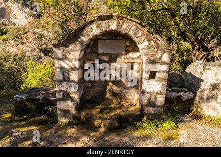 Kosmas, Griechenland. Das Kloster Panagia Elona in die Berge in Kynouria Parnon Stockfoto