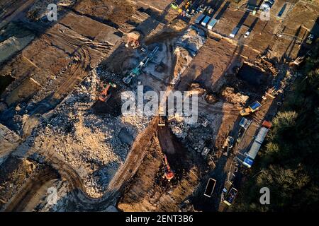 Der Hausbauer Bellway hat den Wirral Business Park in Greasby, Wirral, erworben und kann damit beginnen, 127 Häuser auf dem 15 Hektar großen Grundstück zu bauen Stockfoto