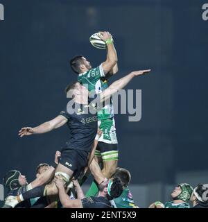 Treviso, Italien. Februar 2021, 26th. Treviso, Italien, Monigo Stadion, 26. Februar 2021, Riccardo Favretto während Benetton Treviso vs Connacht Rugby - Rugby Guinness Pro 14 Spiel Credit: Alfio Guarise/LPS/ZUMA Wire/Alamy Live News Stockfoto