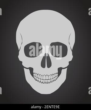 Silhouette Illustration des menschlichen Schädel Vektor. Stock Vektor