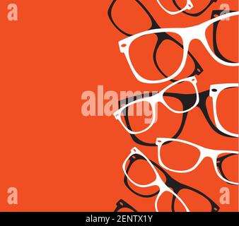 Brille Nahtloses Muster Retro Hipster Sonnenbrille. Abstrakter Vektorhintergrund. Stock Vektor
