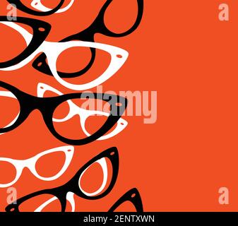 Brille Nahtloses Muster Retro Hipster Sonnenbrille. Abstrakter Vektorhintergrund. Stock Vektor