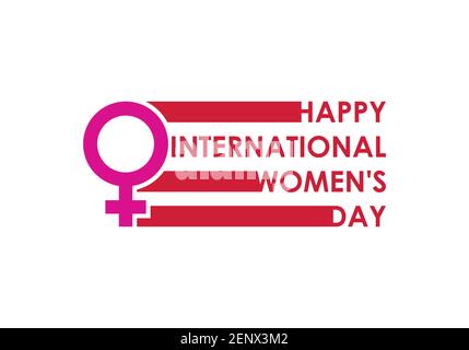 Happy Women's Day typografische Design-Elemente. Ikone des internationalen Frauentages. Frauentag Symbol. Stock Vektor
