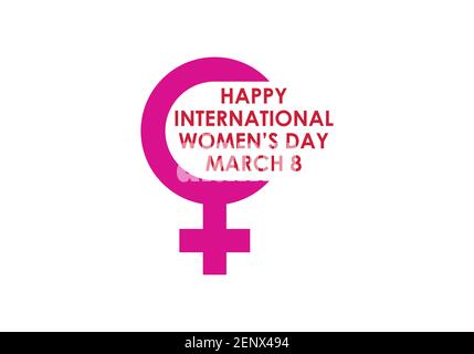 Happy Women's Day typografische Design-Elemente. Ikone des internationalen Frauentages. Frauentag Symbol. Stock Vektor