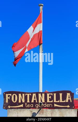 Wegweiser des Fontanella Tea Garden in Mdina, Malta Stockfoto