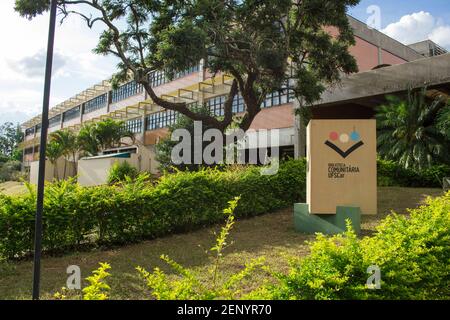 Sao Carlos, SP, Brasilien - Feb 25 2021: 'BCO' auch bekannt als Community Library am UFSCar Campus Stockfoto