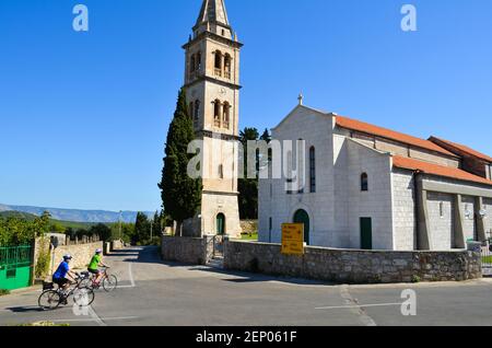 Stari Grad, Insel Hvar, Fahrradtouren in der dalmatinischen Inselregion von Kroatien. Stockfoto